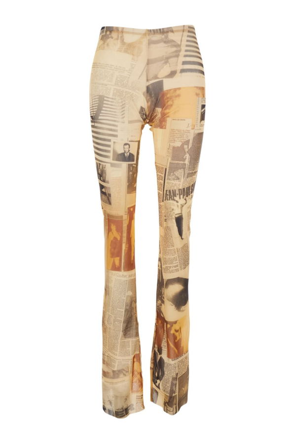 Jean Paul Gaultier High Waist Tech Fabric Pants - Multicolor