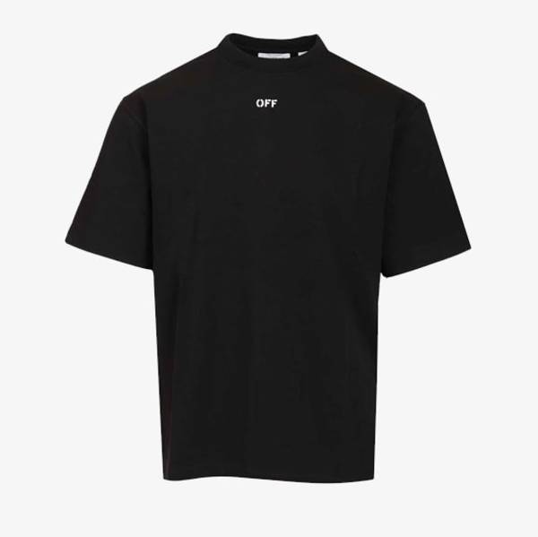 Off-White Cotton T-Shirt - Black