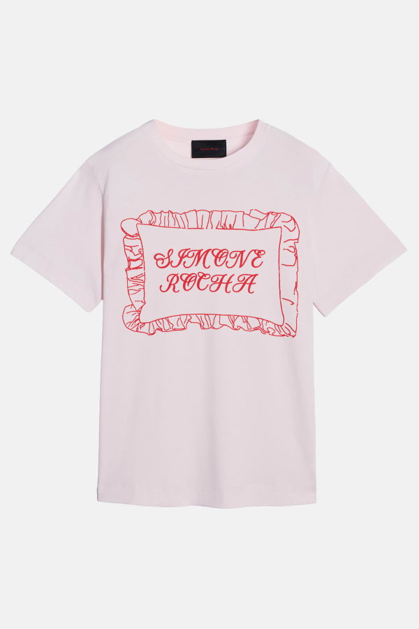 Simone Rocha Pillowcase Logo Print T-Shirt - Pink