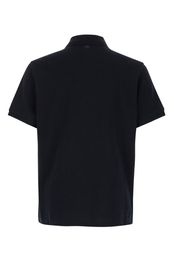 Ami Alexandre Mattiussi Polo Shirt with ADC Embroidery at the Front in Cotton - Black