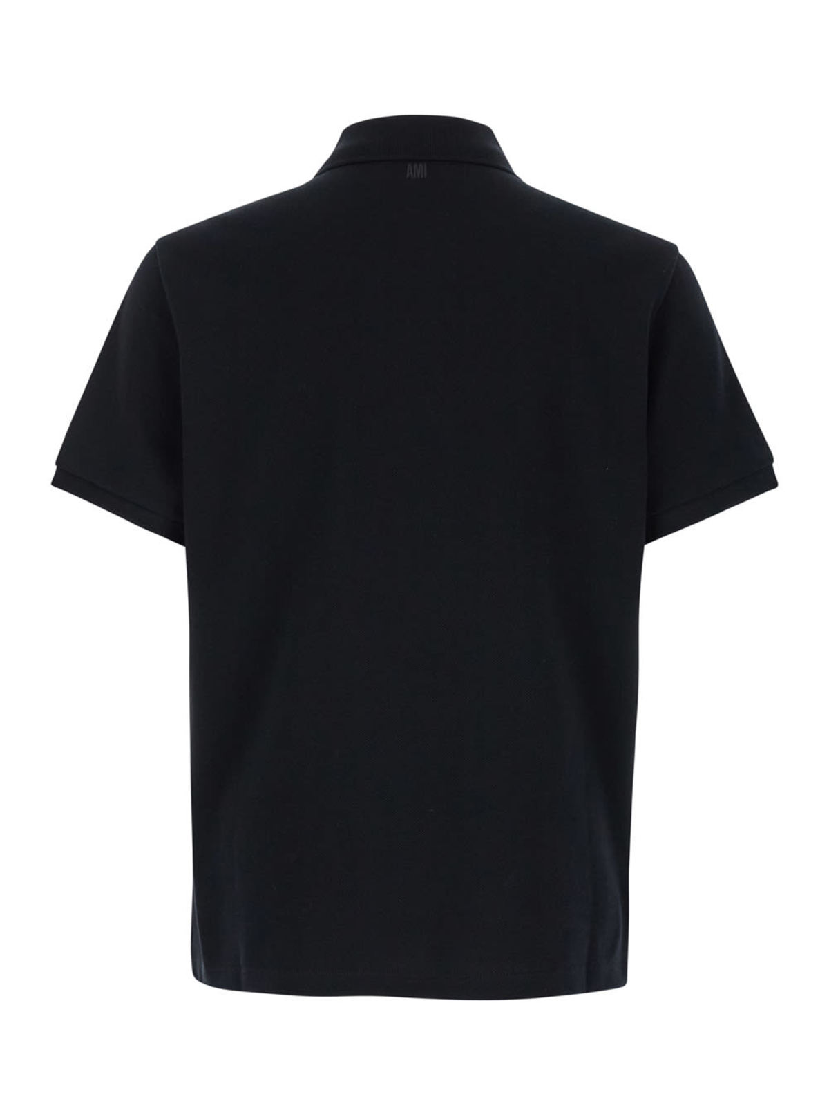 Ami Alexandre Mattiussi Polo Shirt with ADC Embroidery at the Front in Cotton - Black - Image 2 of 4