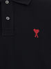 Ami Alexandre Mattiussi Polo Shirt with ADC Embroidery at the Front in Cotton - Black - Thumbnail 3
