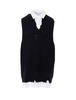 MM6 Maison Margiela Distressed Knit Vest Dress - Black - Thumbnail 1