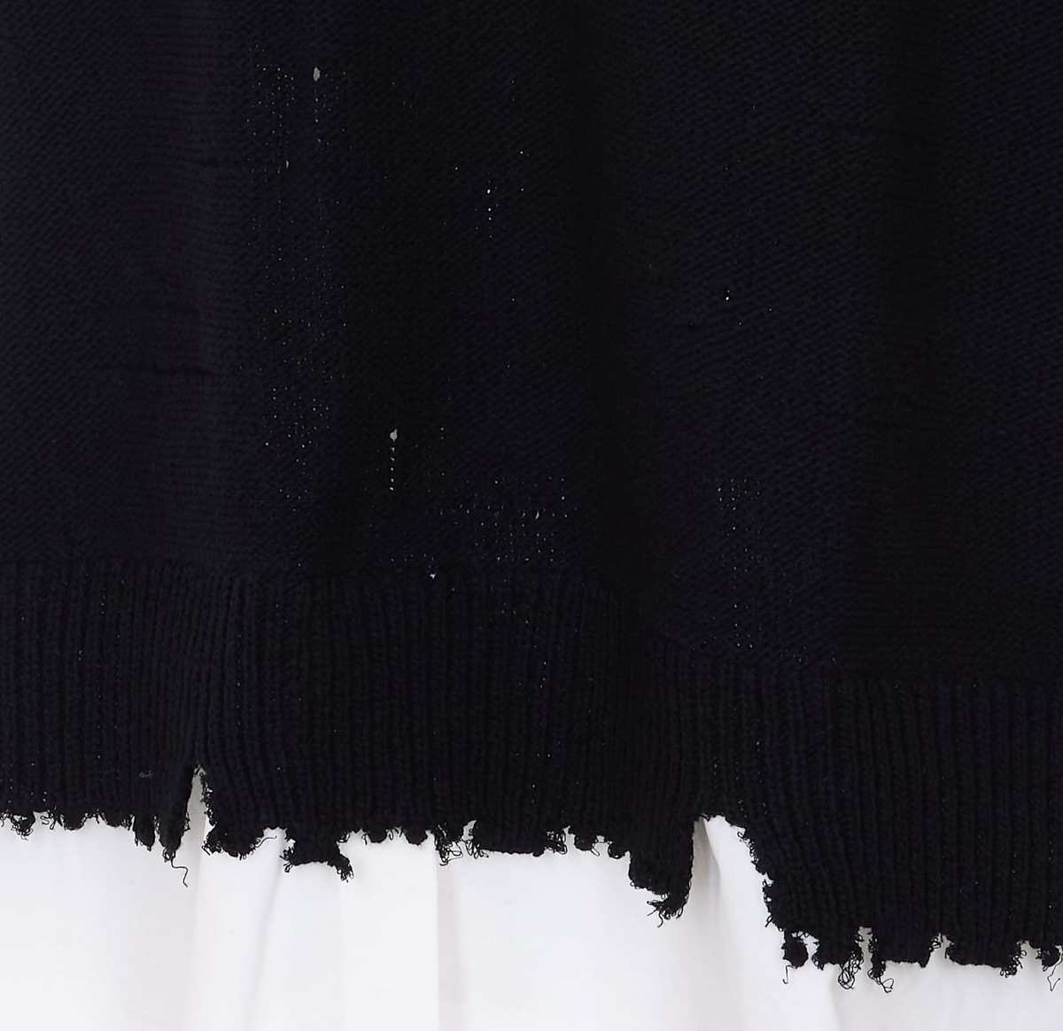 MM6 Maison Margiela Distressed Knit Vest Dress - Black - Image 3 of 4