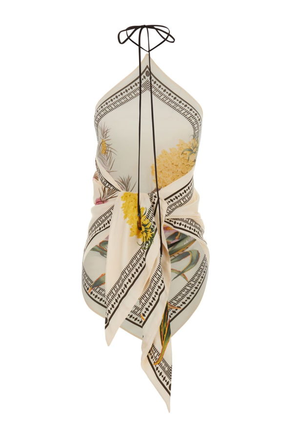 Blumarine All-Over Floral Knot Top - Multicolor