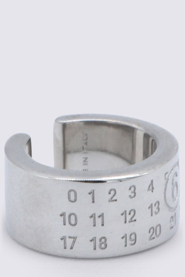 MM6 Maison Margiela Silver Brass Earrings - Polished Palladium