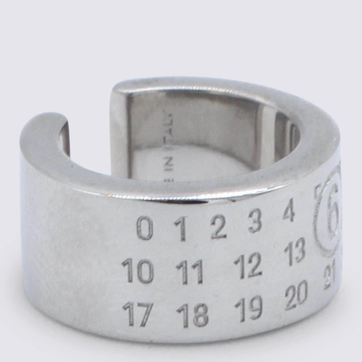 MM6 Maison Margiela Silver Brass Earrings - Polished Palladium - Image 1 of 3