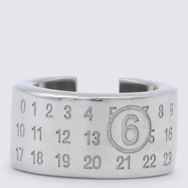 MM6 Maison Margiela Silver Brass Earrings - Polished Palladium