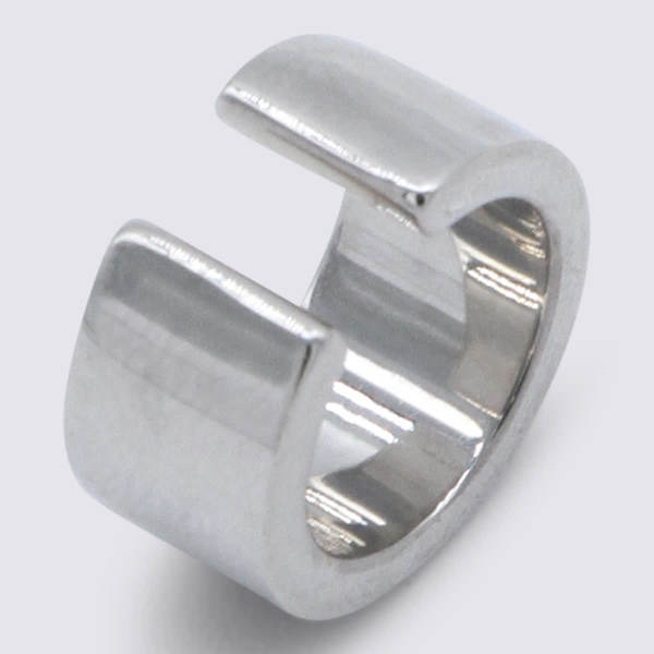 MM6 Maison Margiela Silver Brass Earrings - Polished Palladium