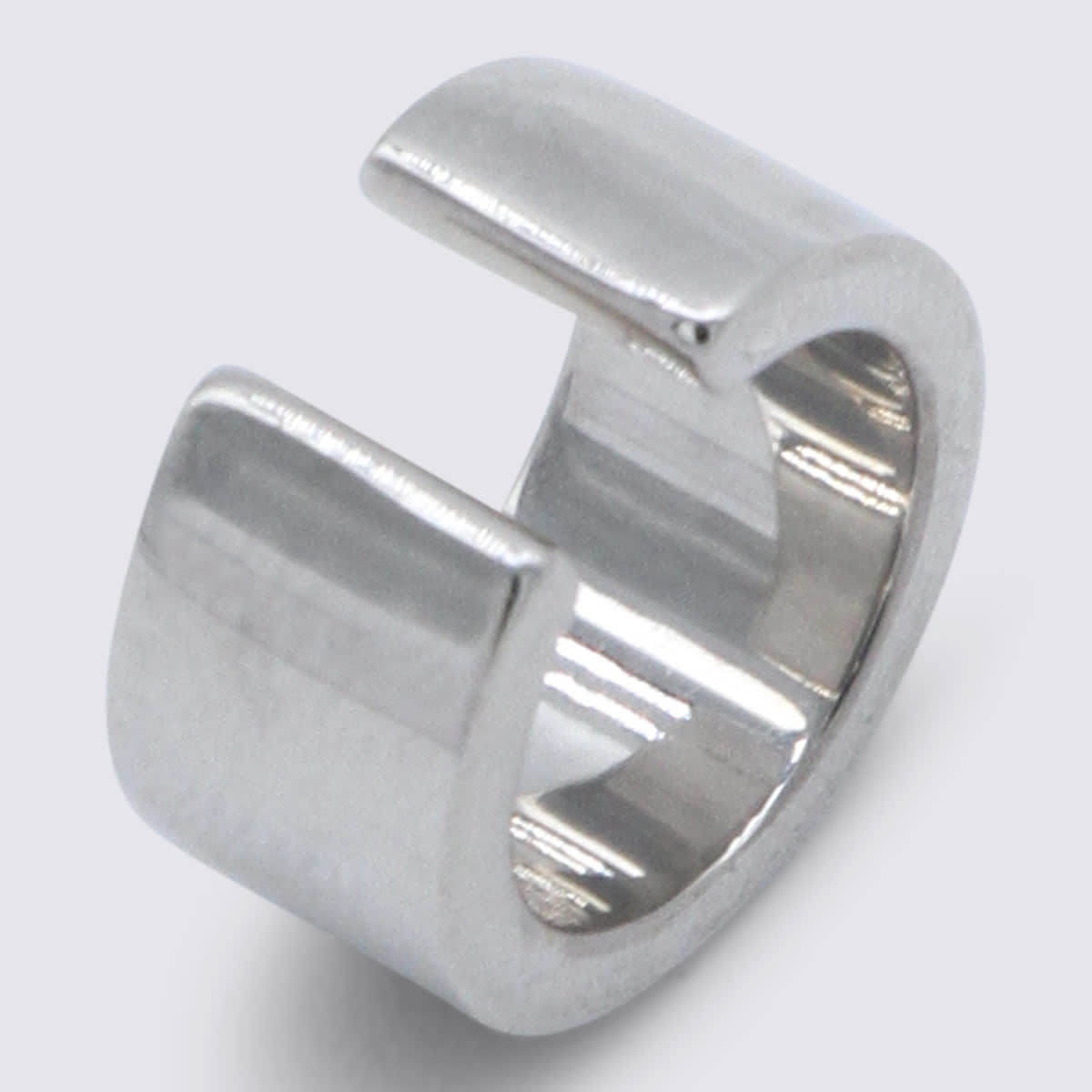 MM6 Maison Margiela Silver Brass Earrings - Polished Palladium - Image 3 of 3