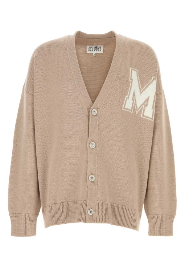 MM6 Maison Margiela Wool And Acrylic Cardigan - Sand