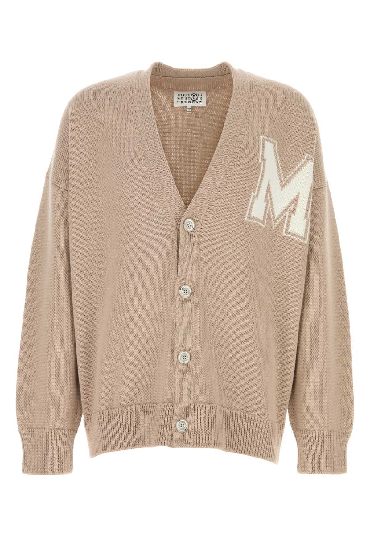 MM6 Maison Margiela Wool And Acrylic Cardigan - Sand - Image 1 of 2