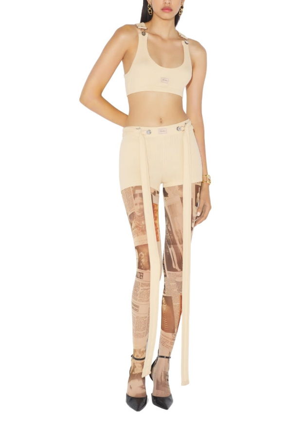 Jean Paul Gaultier Shorts With Logo Patch Shorts - Nude