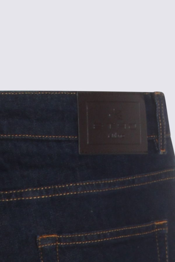 Etro Dark Blue Cotton Jeans - Blue