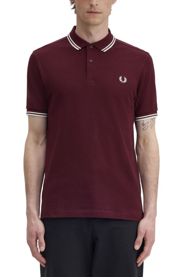 Fred Perry Polo With Logo - Bordeaux