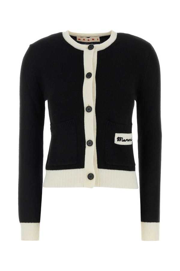 Marni Black Wool Blend Cardigan - Black