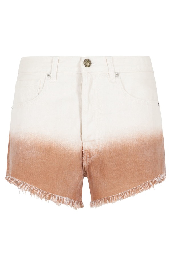 Alanui Shades Of Eden Denim Shorts - White Brown