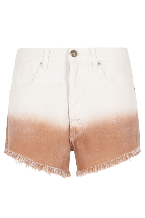 Alanui Shades Of Eden Denim Shorts - White Brown
