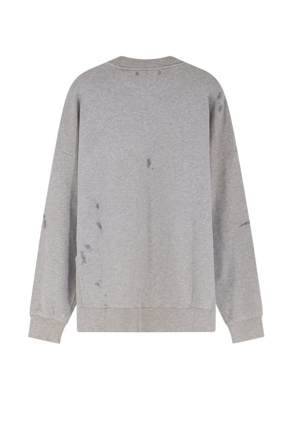 Golden Goose Cotton Sweatshirt With Front Logo Print - Alluminiumgrey