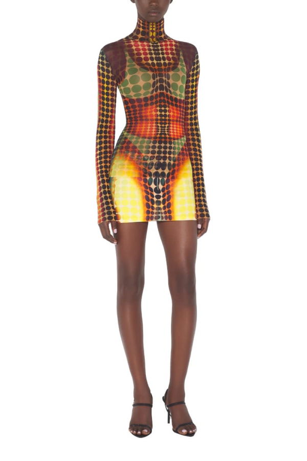 Jean Paul Gaultier High Neck Top With Print Top - Multicolour