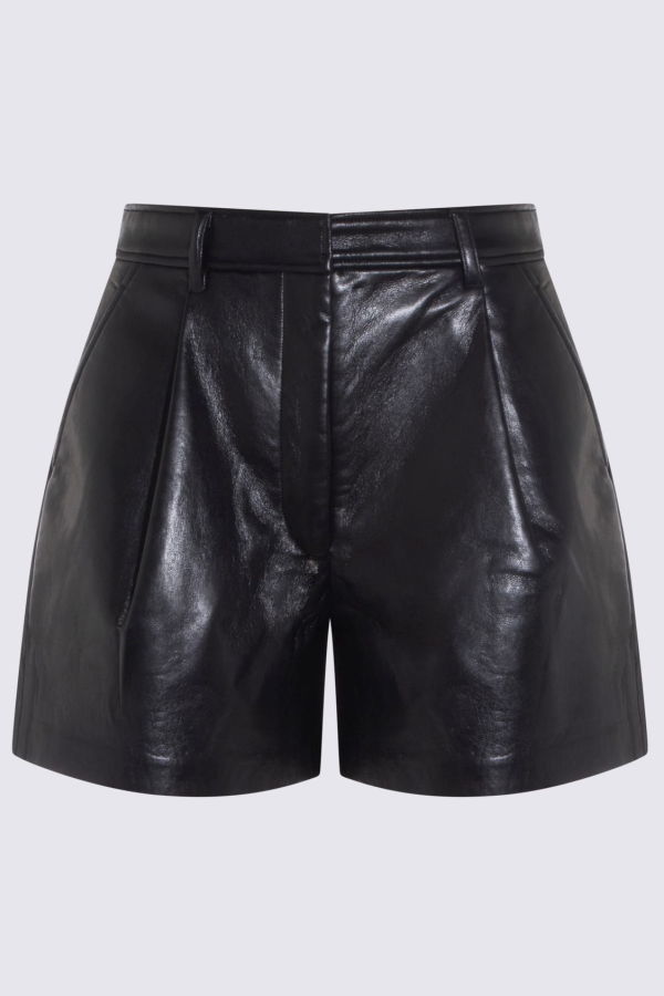 Anine Bing Recycled Leather Shorts - Black