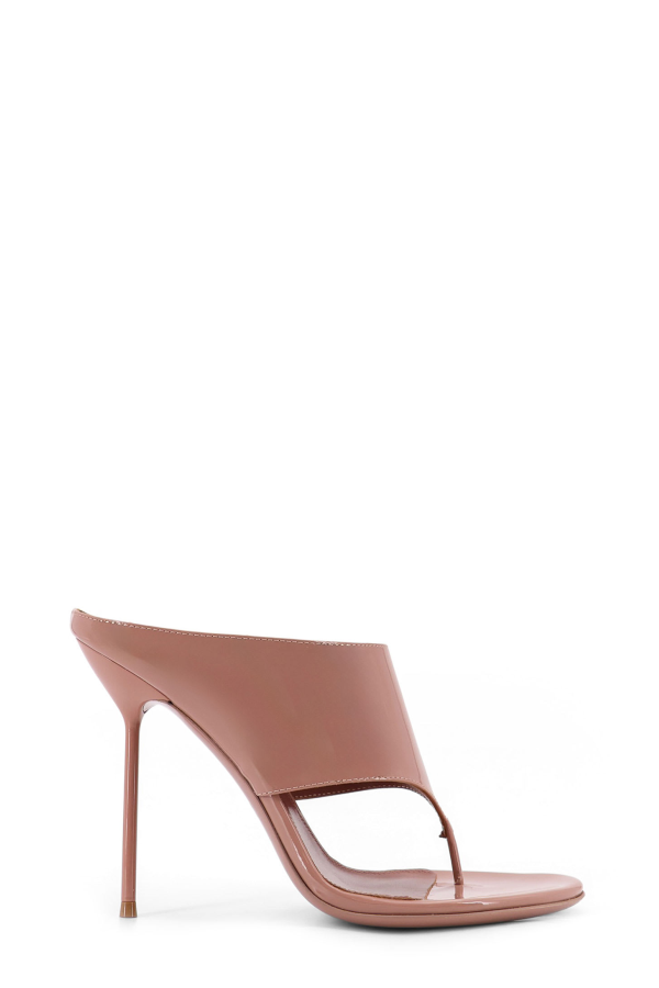 Paris Texas Lidia Thong Patent Leather Sandals - Dark Phard