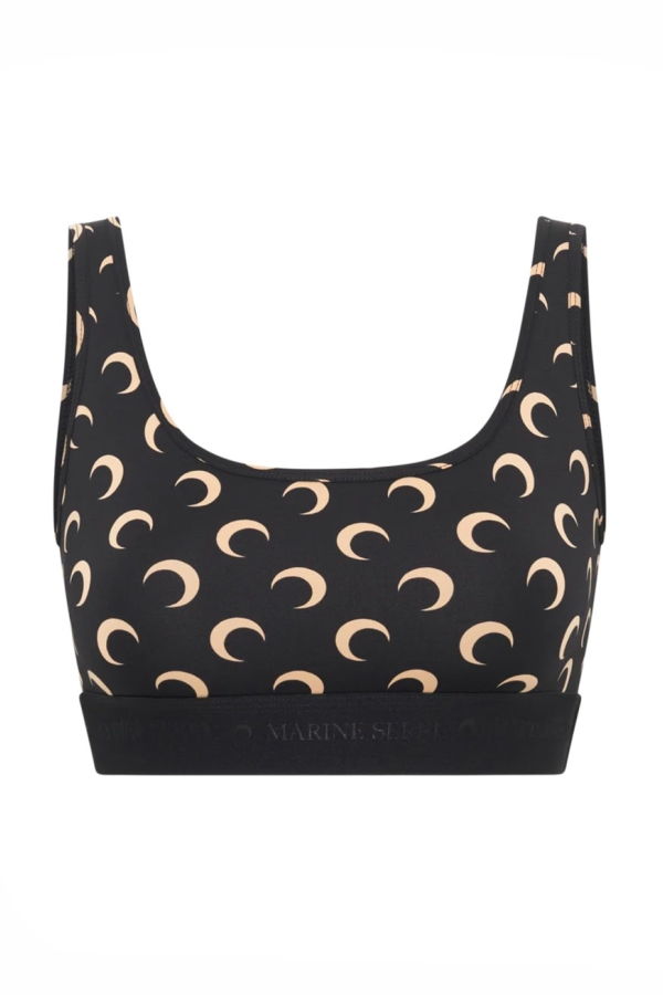 MARINE SERRE Bra Moon Top - Black