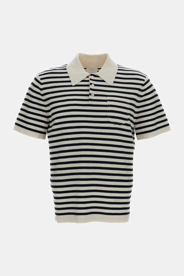 A.P.C. Eliot Striped Polo Shirt - White