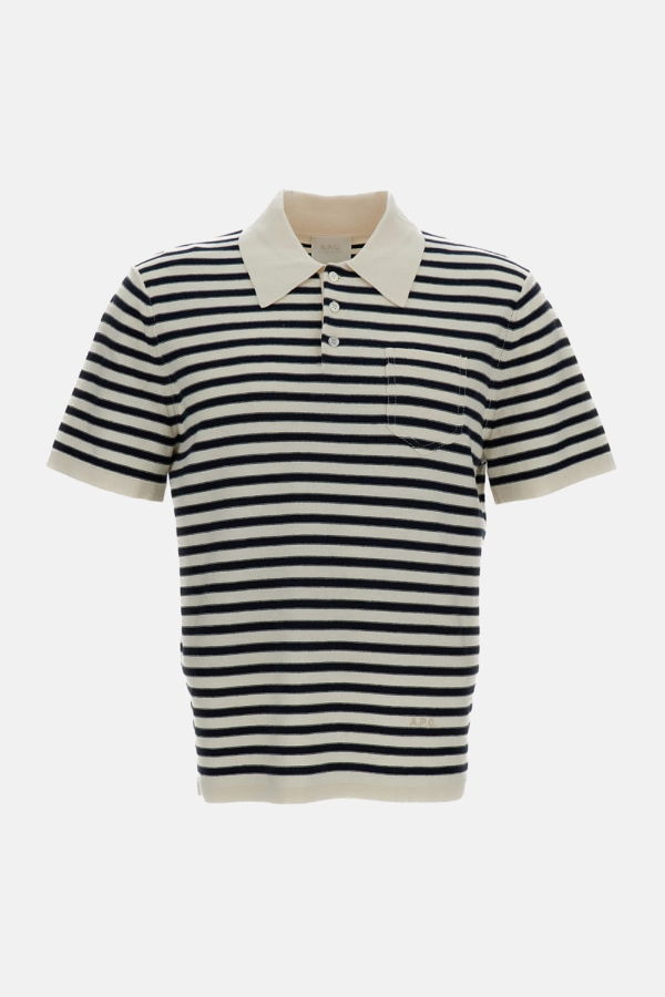 A.P.C. Eliot Striped Polo Shirt - White