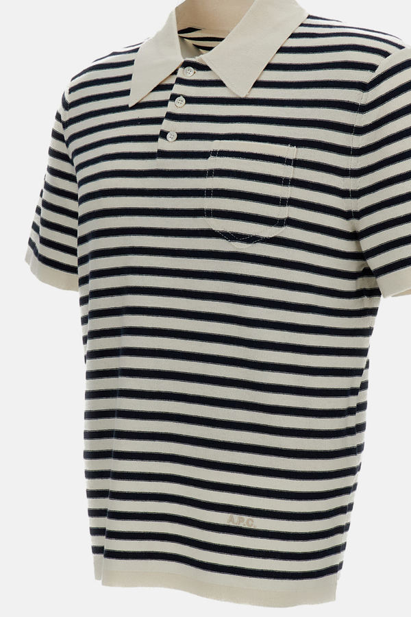A.P.C. Eliot Striped Polo Shirt - White