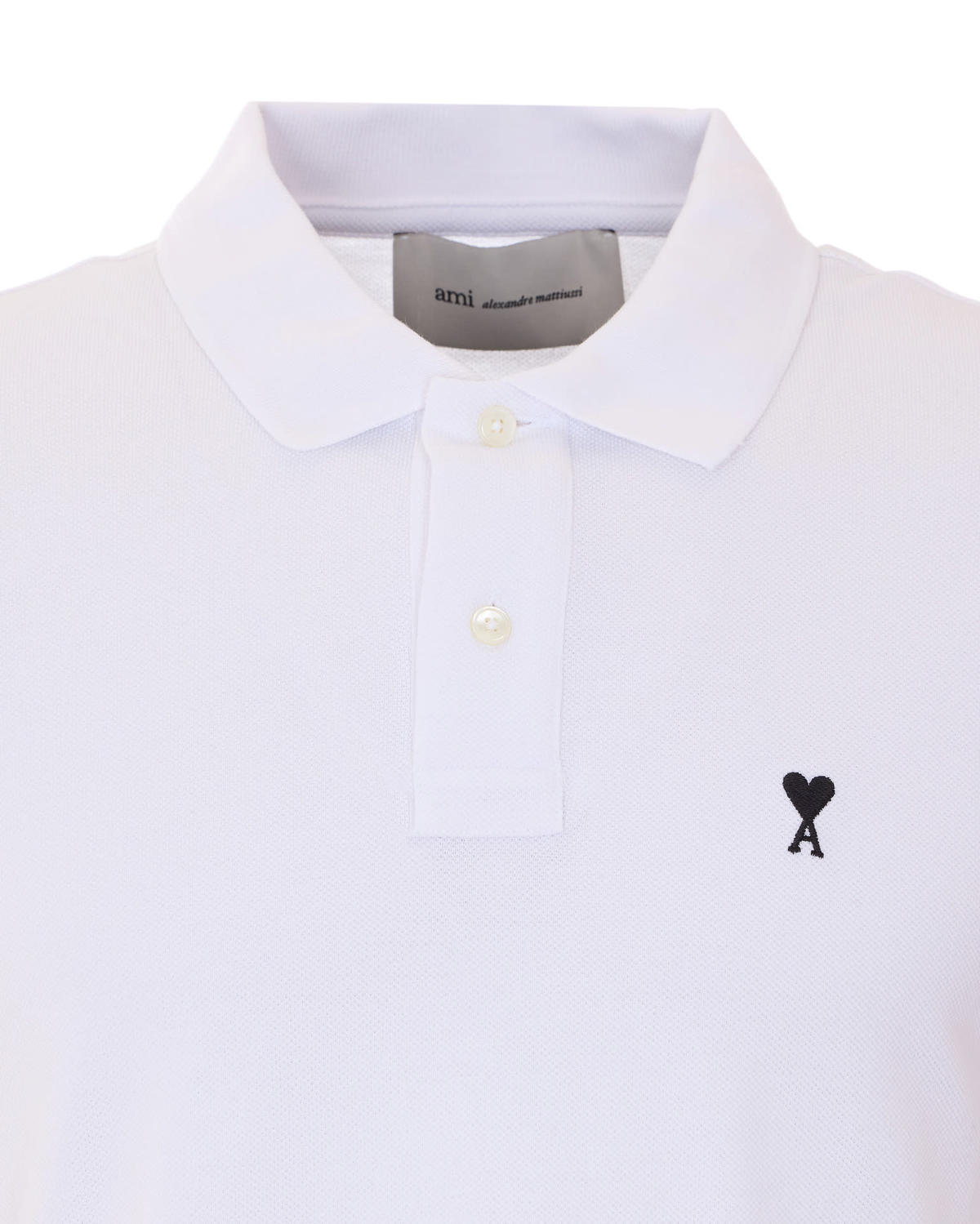Ami Alexandre Mattiussi Ami De Coeur Polo Shirt - White - Image 4 of 4