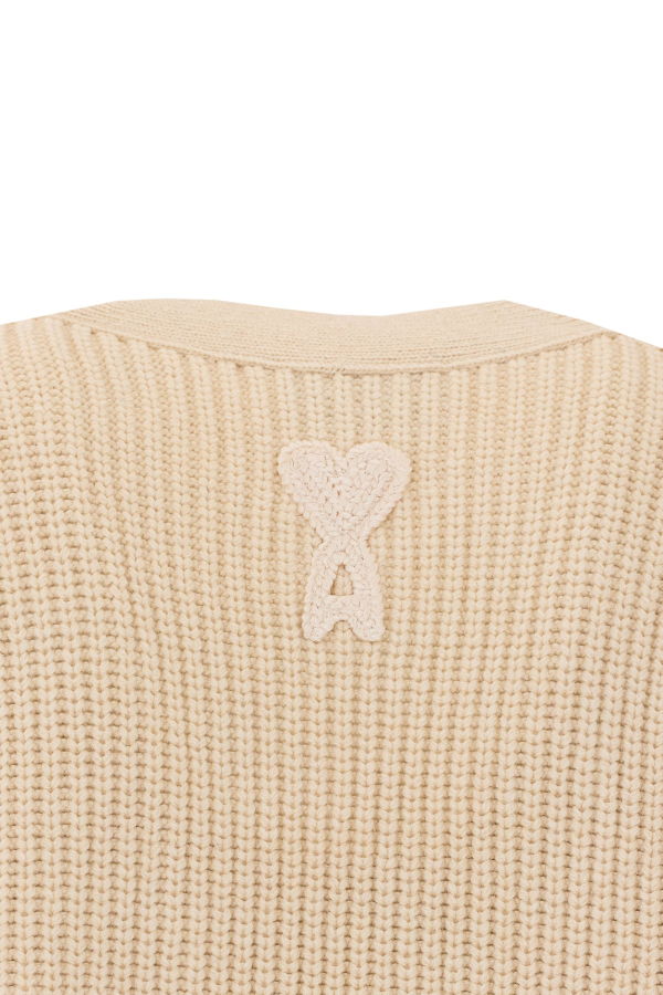 Ami Alexandre Mattiussi Logo Knit Cardigan - White