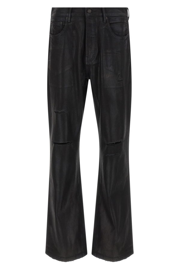 PURPLE P026 Rinsed Foil Boot Jeans - Black