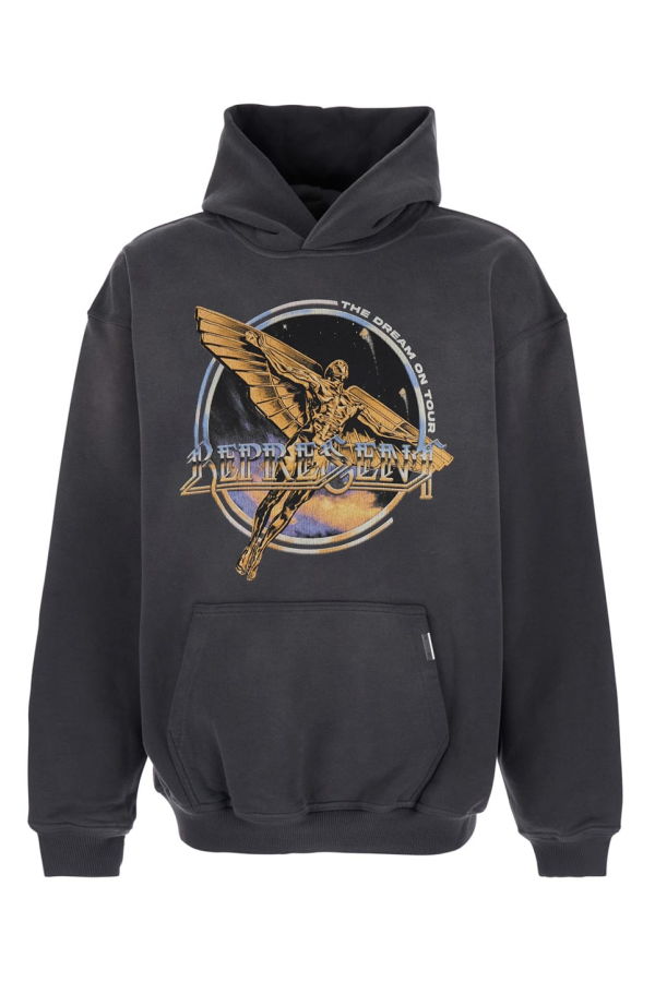 Represent Black Hoodie With Graphic Print and Faded Effect - Black