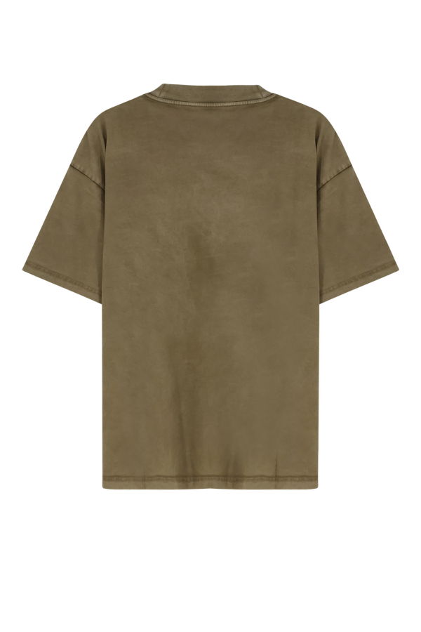 Represent Embellished Cotton T-Shirt - Vintage Khaki