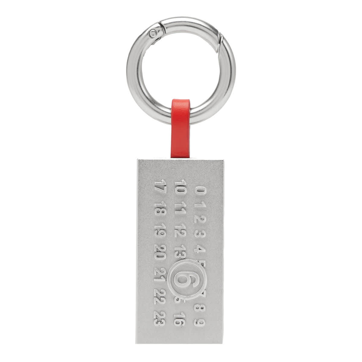 MM6 Maison Margiela Numeric Tag Keyring - Red - Image 1 of 2