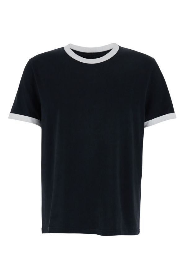 A.P.C. Crewneck With Contrasting Details T-Shirt - Black
