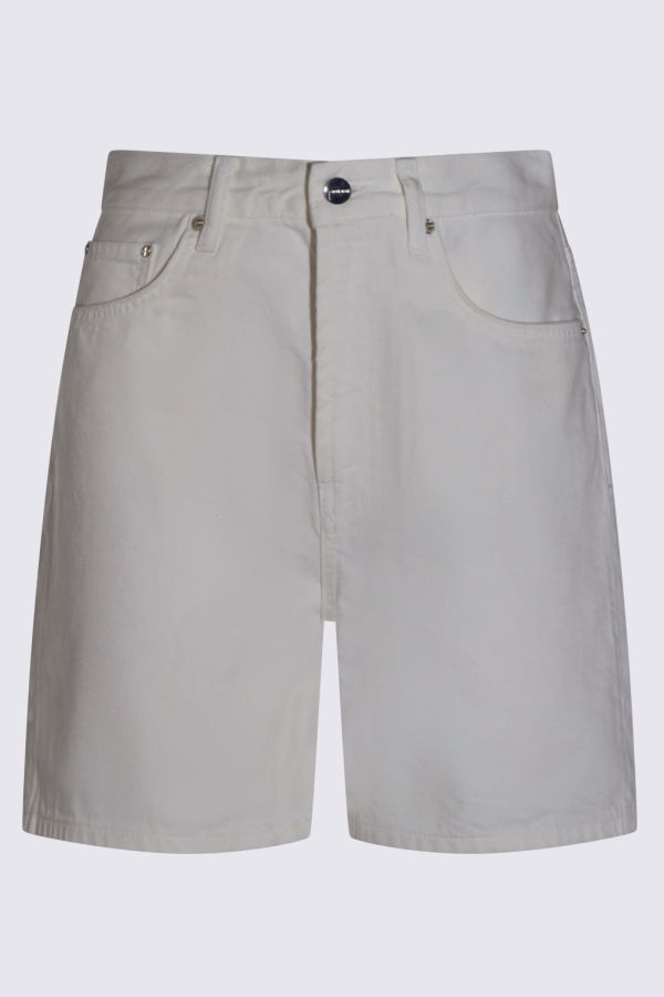Anine Bing White Cotton Shorts - Beige