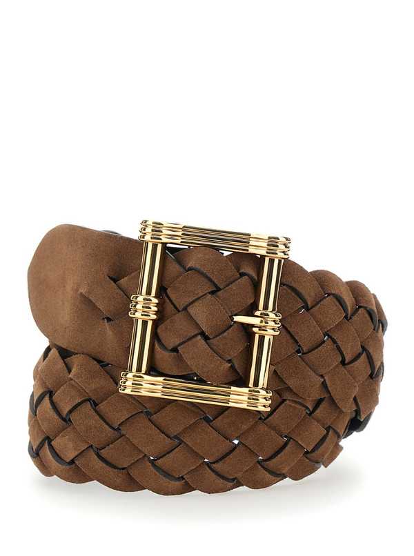 Etro Intrecciato Suede Belt - Brown