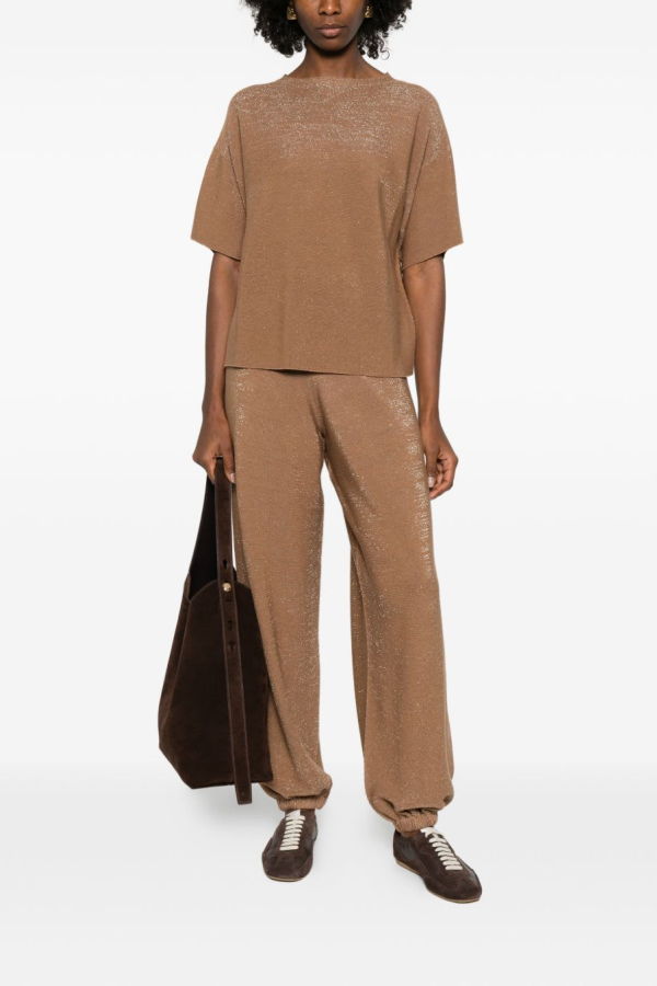 Fabiana Filippi Wool And Cotton Trousers - Brown