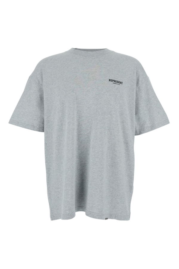 Represent Logo Cotton T-Shirt - Gray
