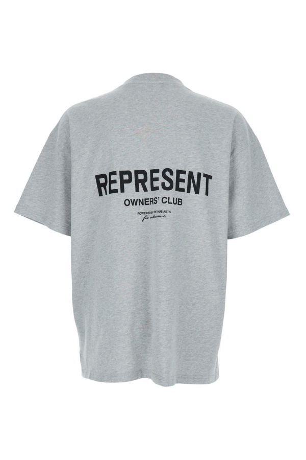 Represent Logo Cotton T-Shirt - Gray