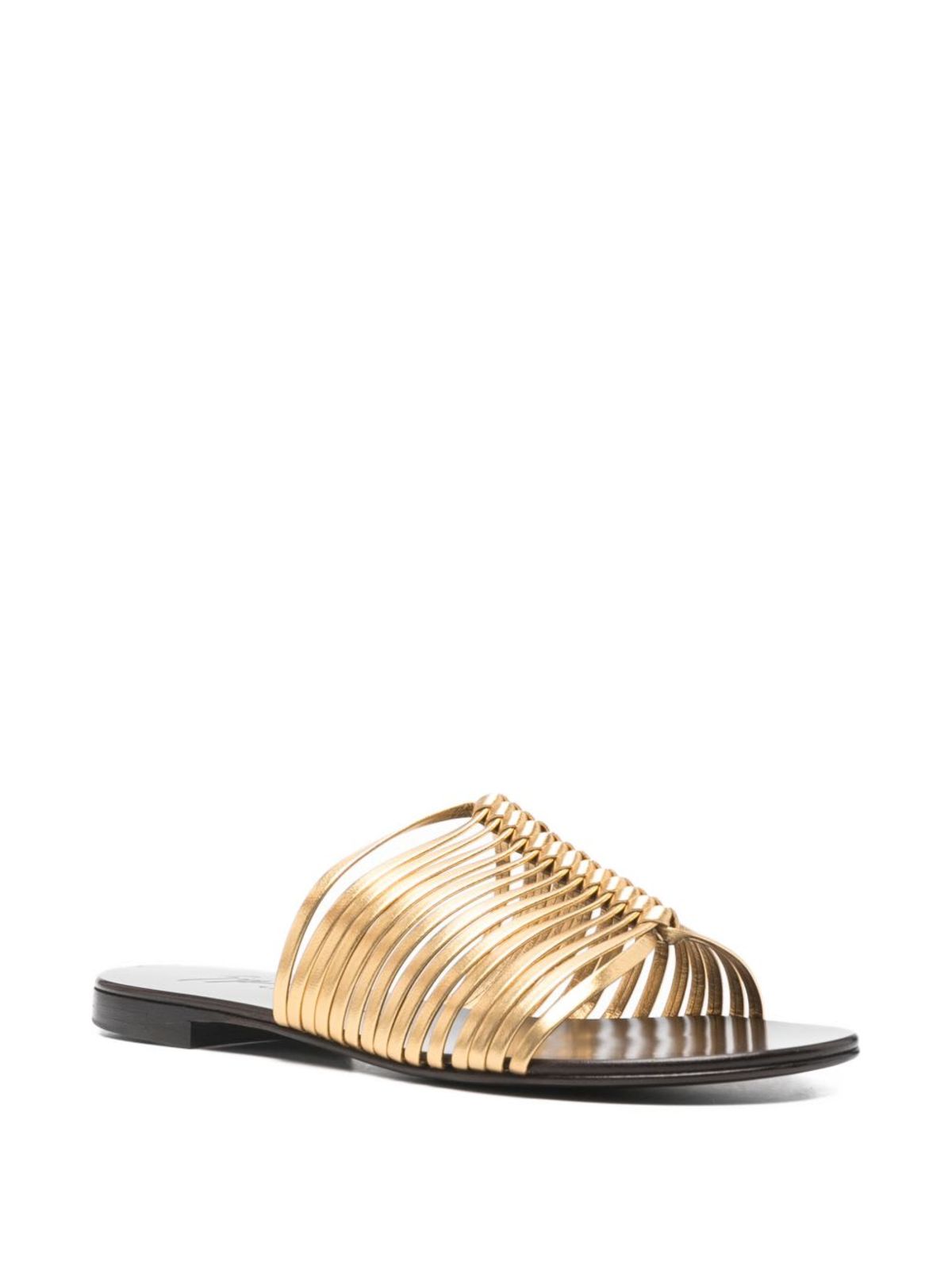 Giuseppe Zanotti Savoia Flat Sandals - Golden - Image 2 of 4