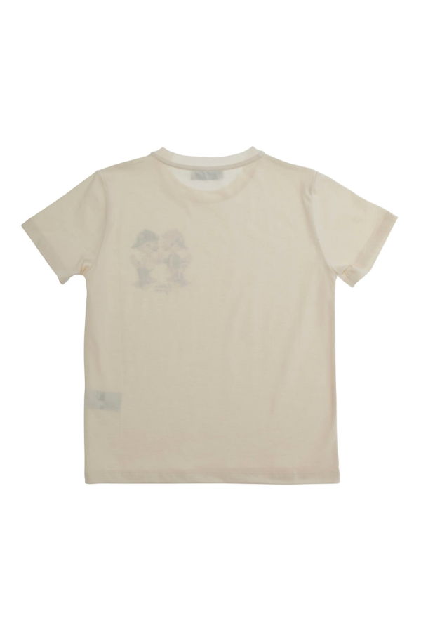 KIDS Golden Goose Crewneck T-Shirt with Front Print - White