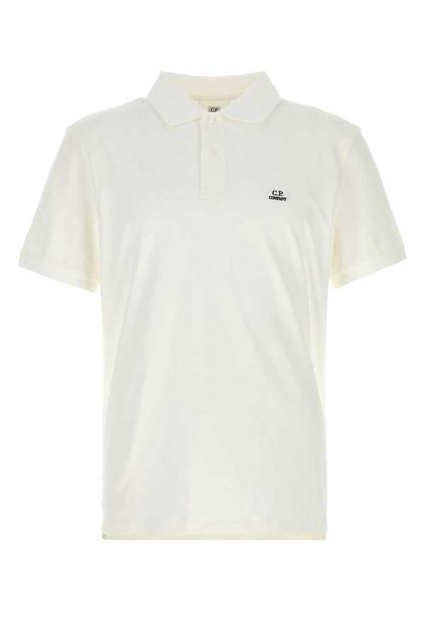 C.P. Company White Stretch Piquet Polo Shirt - White