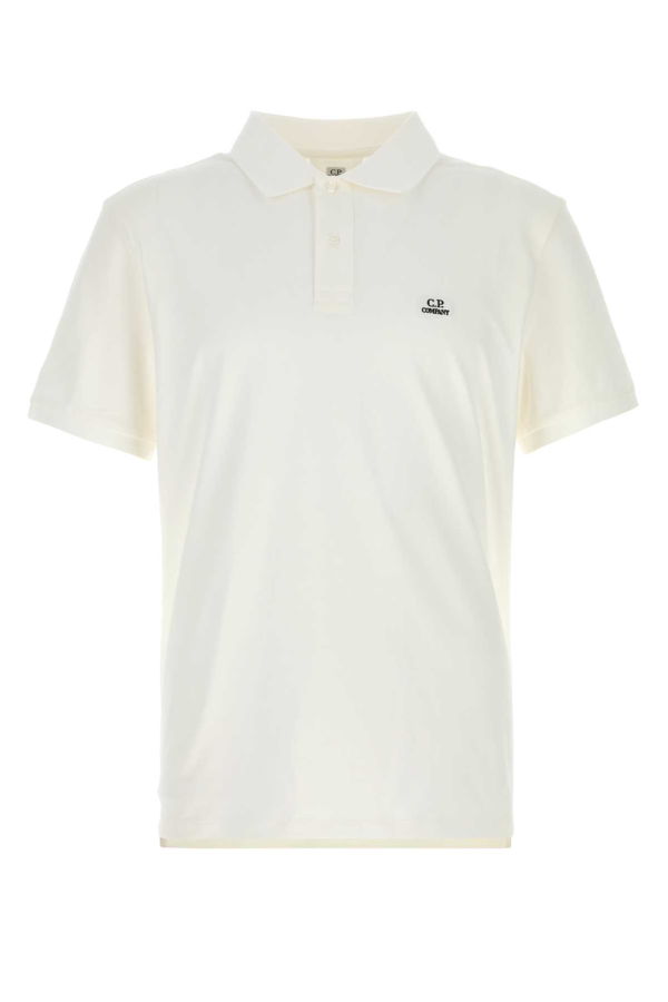 C.P. Company White Stretch Piquet Polo Shirt - White