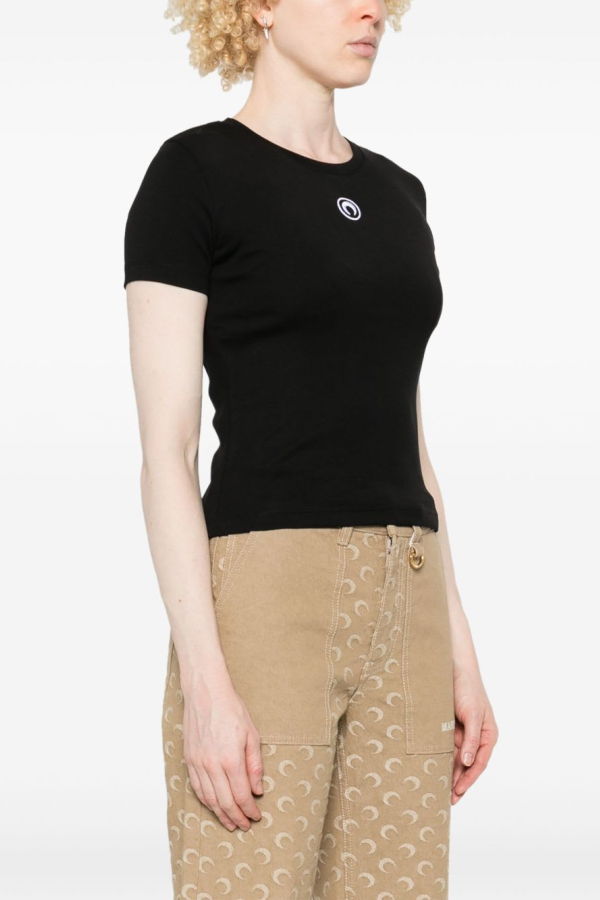 MARINE SERRE Moon Cotton T-Shirt - Black