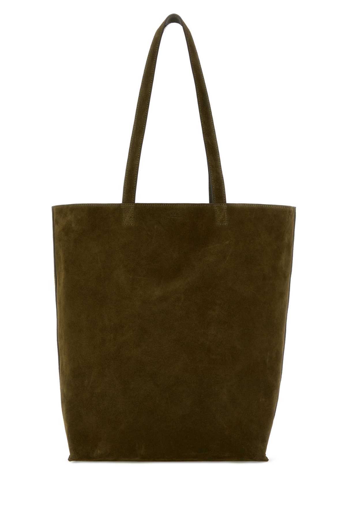 A.P.C. Maiko Suede Shopping Bag - Kakifonce - Image 1 of 2