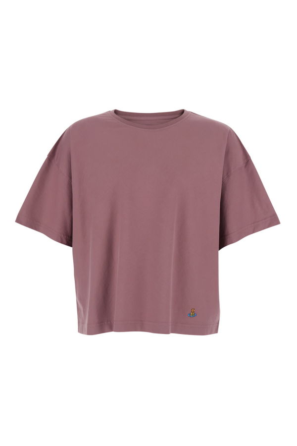 Vivienne Westwood Pink Crew Neck T-shirt With Logo Detail On The Front T-Shirt - Pink