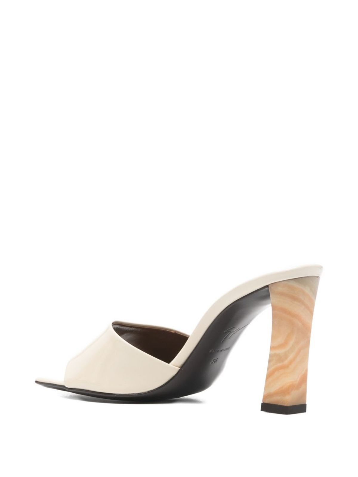 Giuseppe Zanotti Talia Leather Mules - Ivory - Image 3 of 4